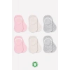 Bistyle 6Lı Silikonlu Babet Penye Çorap BS30101B Pembe Ekru Gri