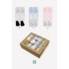 Bistyle 6Lı Silikonlu Babet Penye Çorap BS30101B Pembe Ekru Gri