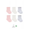 Bistyle Basic Penye Soket Çorap 6Lı BS10101B Pembe Ekru Gri