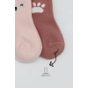 Bistyle Bear Penye Soket Çorap 2Li BS10116 Pembe