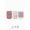 Bistyle Puanlı Kaymaz Penye Soket Çorap 3Lü BS10108 Pudra