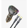 LİNKTECH 80W TRANSPARENT CAR CHARGER 2xPD 30+20W + USB Araç İçi Type-C Şarj Aleti