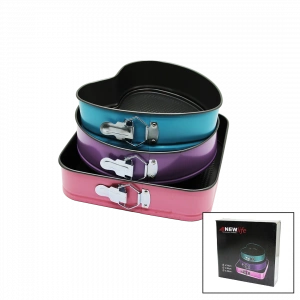 3 PARÇA  SET METAL KEK KALIP KELEPÇELİ KALP - KARE - YUVARLAK (5250)