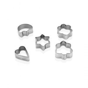 5 PCS METAL KURABİYE KALIP KALP - YILDIZ - PAPATYA - AĞAÇ (5250)