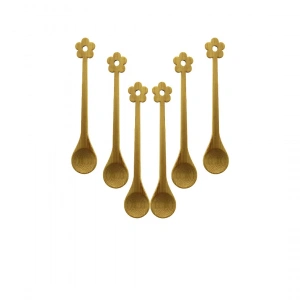 6 PCS   MİNİ   BAMBU AHŞAP KAŞIK   14.5CM (5250)