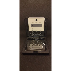 Stainless Steel Paslanmaz Çelik & Kalp Detaylı Küpe Seti