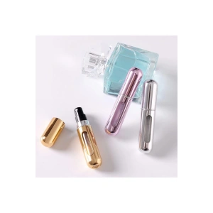 3 Adet Taşınabilir Doldurulabilir Cep Parfüm Şisesi GÜMÜŞ- LACİVERT - SİYAH Kombin