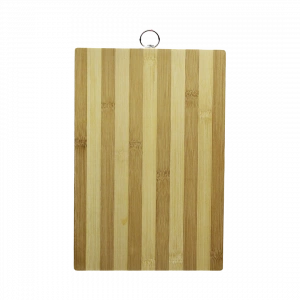 AHŞAP 20X30CM BEYAZ ÇİZGİLİ BAMBU KESİM PANOSU METAL KULPLU (5250)