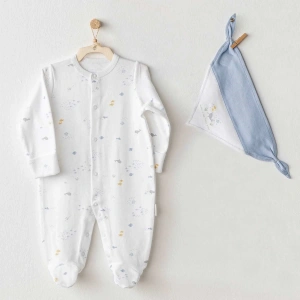 Andywawa AC25607 Ocean İs My Happy Place Bebek Tulum Takım White