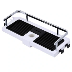 Banyo Direğine Asılabilir Köşelik Şampuanlık Sabunluk Çift Askılı Düzenleyici Raf Paslanmaz (5250)