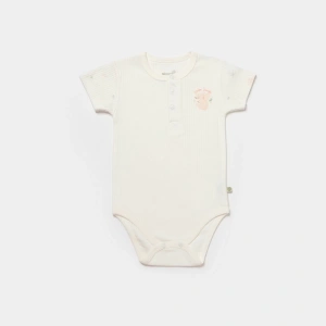 Bibaby Biorganic Koala Jungle Kısa Kol Bebek Body 56972 Pembe