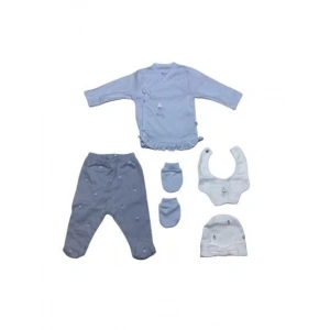 Bibaby Biorganic Love Floral 5Li Hastane Çıkış Seti 62360 Ekru Lila