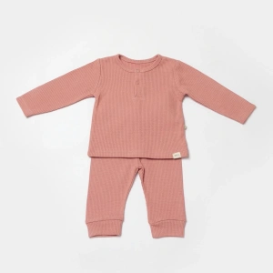 Bibaby Biorganic Waffle Smile 2Li Takım 59785 Red-Brown