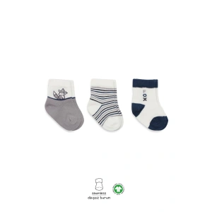 Bistyle 3Lü Penye Soket Çorap BS10109 Gri