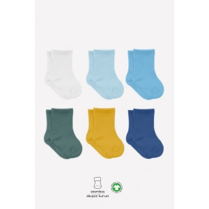Bistyle Mix Penye Soket Çorap 6Lı BS10101M Turkuaz