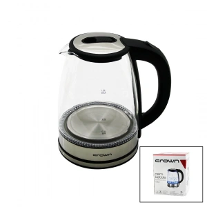 CAM - LEDLİ  KETTLE   1.8LT   1500W   ÇELİK TABAN - KROM KAPAK  360° GÖVDE   PLASTİK KULP (5250)