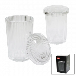 ÇİZGİLİ - CAM BARDAK KAPAKLI - PİPETLİ - ORİGAMİ SİTİLKAHVE - SUNUM - MEŞRUBAT (5250)