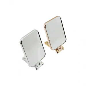 DİKDÖRTGEN   15X11.5CM  MAKYAJ AYNASI  ÇİFT TARAFLI   BRONZ - GÜMÜŞ PLS.ÇERÇEVE   KATLANIR AYAKLI (5250)