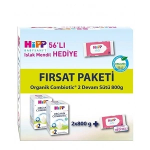 Hipp 2 Organik Combiotic Bebek Sütü 800 Gr X2 Islak Mendil Hediyeli