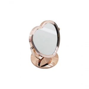 KALP MODEL 7 İNÇ= ÇAP:17.5CM MAKYAJ AYNASI ÇİFT TARAFLI BRONZ - GÜMÜŞ PLS.ÇERÇEVE SABİT AYAK (5250)