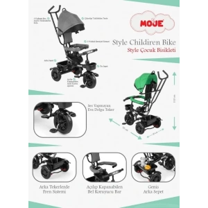 Moje Style 3 Tekerlekli Çocuk Bisikleti Yeşil