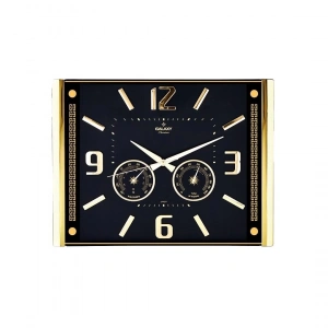 PREMİUM BAROMETRELİ ISI - NEM ÖLÇER KABARTMA RAKAMLI DUVAR SAATİ 41.5X32CM  707-A-1 (5250)