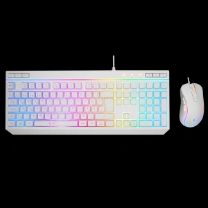 Rampage KM-R57 Q BEYAZ RGB Aydınlatmalı Oyuncu Multmedia Klavye ve 12800 DPI Mouse Gaming Set