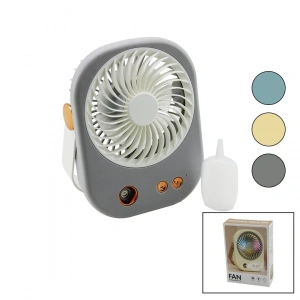 SU SPREYLİ USB MİNİ FAN 15.5X12CM MASA ÜSTÜ USB ŞARJLI 2İN1 KULP=TAŞIMA - DURUŞ 3 KADEME HIZ BJJ-566 (5250)