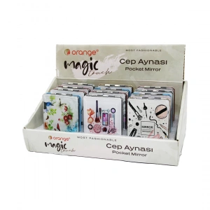 SULU SiMLİ KAPAKLI DİKDÖRTGEN CEP MAKYAJ AYNASI (5250)