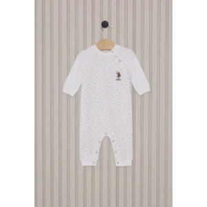 U.S.Polo Erkek Bebek Uzun Kol Patiksiz Tulum USB2025 Krem