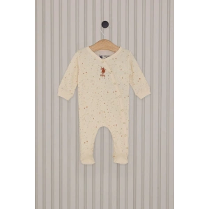 U.S.Polo Kız Bebek Patikli Tulum USB2110 Krem