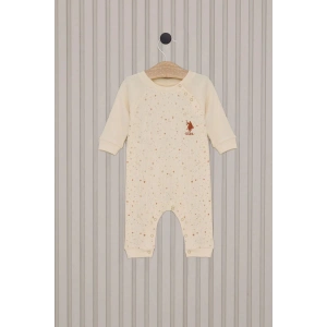 U.S.Polo Kız Bebek Uzun Kol Patiksiz Tulum USB2111 Krem