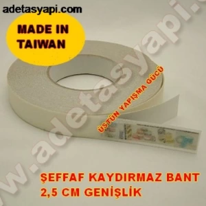 Şeffaf Kaydırmaz Bant 2,5 Cm 25 Metre