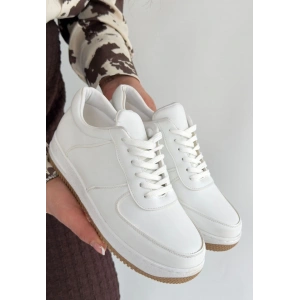 Ceyyan Beyaz Cilt Bağcıklı Spor Ayakkabı