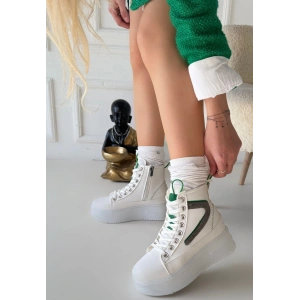 Joila Beyaz Cilt Yeşil Detaylı Bot