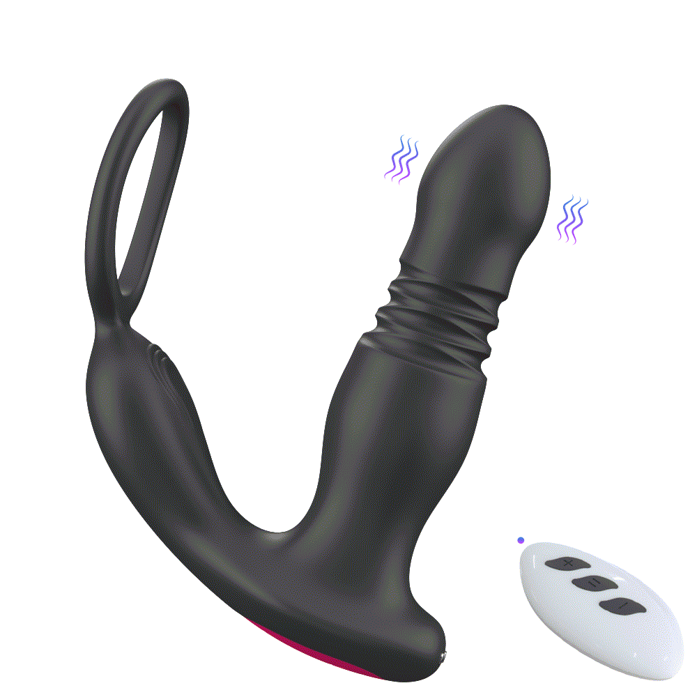 Şarjlı Uzaktan Kumandalı Penis Halkalı İleri Geri Hareketli Prostat Masaj Vibratörü