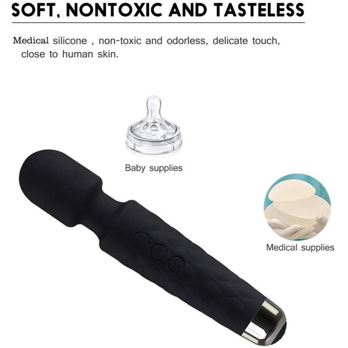 Bükülebilir Başlıklı Wand Vibratör - 28 Fonksiyonlu Şarjlı Masaj Aleti