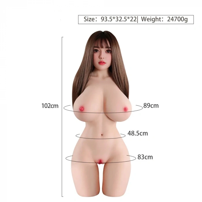 Gerçekçi Kadın Yarım Vücut Mastürbatör 24.7 Kg Büyük Boy