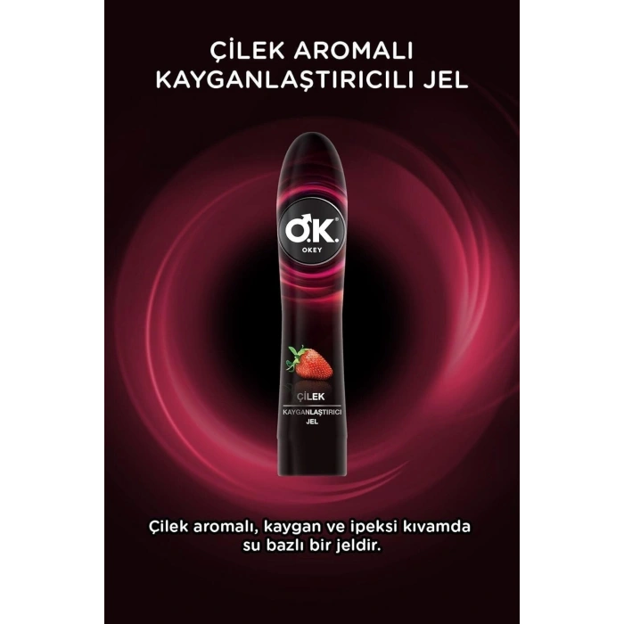 Okey Çilekli Kayganlaştırıcı Jel Su Bazlı