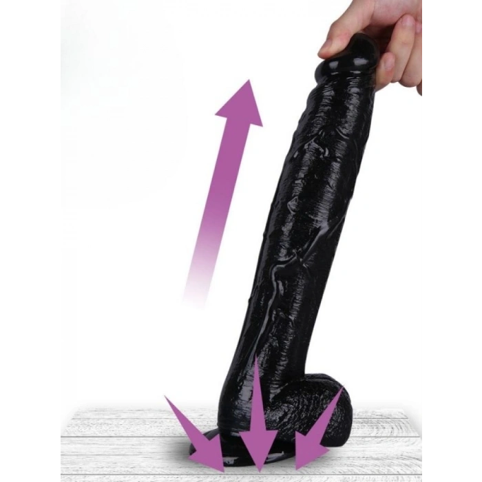 Noctis 32 cm Siyah Silikon Dildo Realistik Tasarım