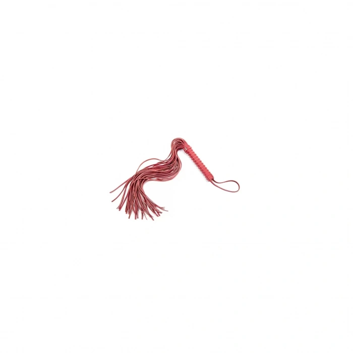 Deri Kırbaç Siyah & Kırmızı 50 cm Flogger Bondage Aksesuar