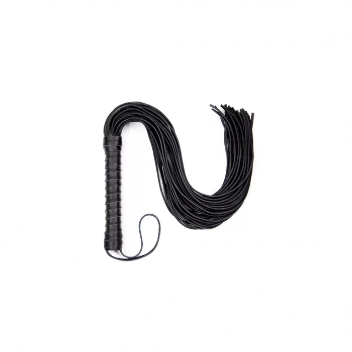 Deri Kırbaç Siyah & Kırmızı 50 cm Flogger Bondage Aksesuar