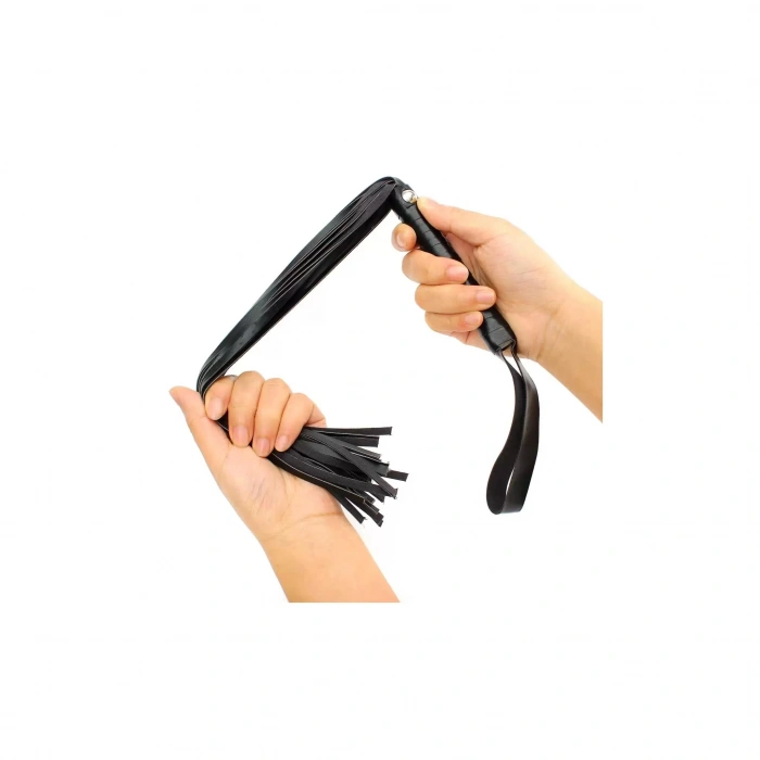 Deri Kırbaç Siyah & Kırmızı 50 cm Flogger Bondage Aksesuar