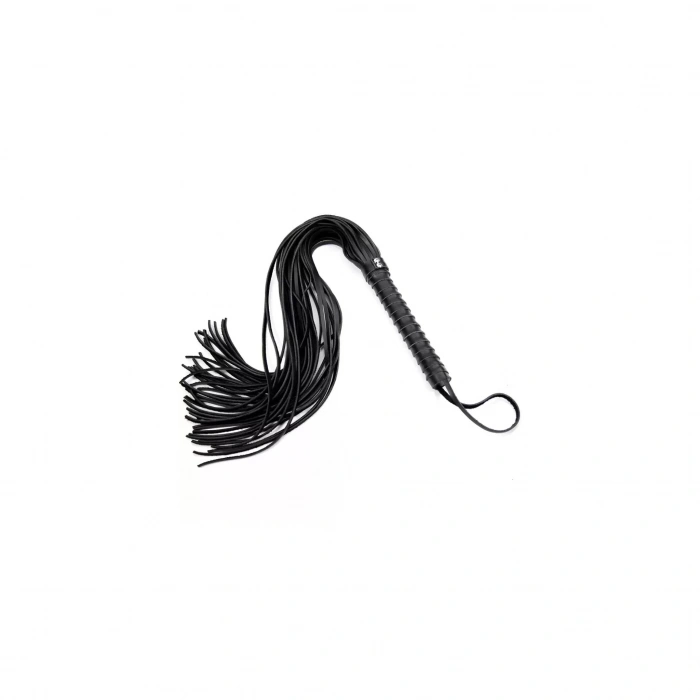 Deri Kırbaç Siyah & Kırmızı 50 cm Flogger Bondage Aksesuar