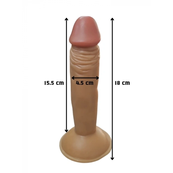 Gerçekçi Testissiz Dildo – 18 cm Esnek Silikon Model