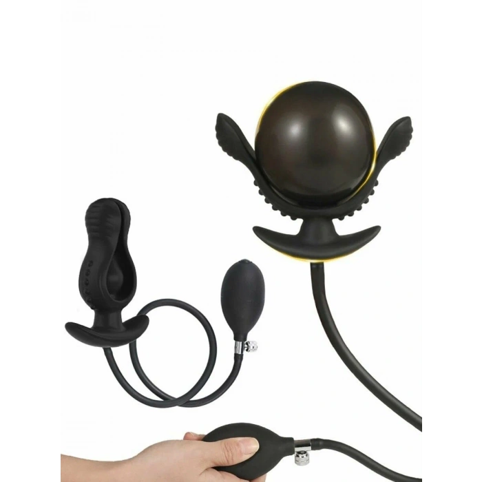 Şişirilebilir Anal Plug – 9 cm Pompalı Silikon Genişletici
