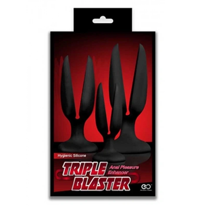 Triple Blaster Açılır 3’lü Anal Plug Seti – Silikon Vantuzlu Anal Tıkaç Seti