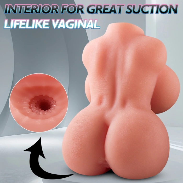 Abby - Cep Tipi Realistik Manken Büyük Göğüslü Realistik Titreşimli Isıtmalı Vajina