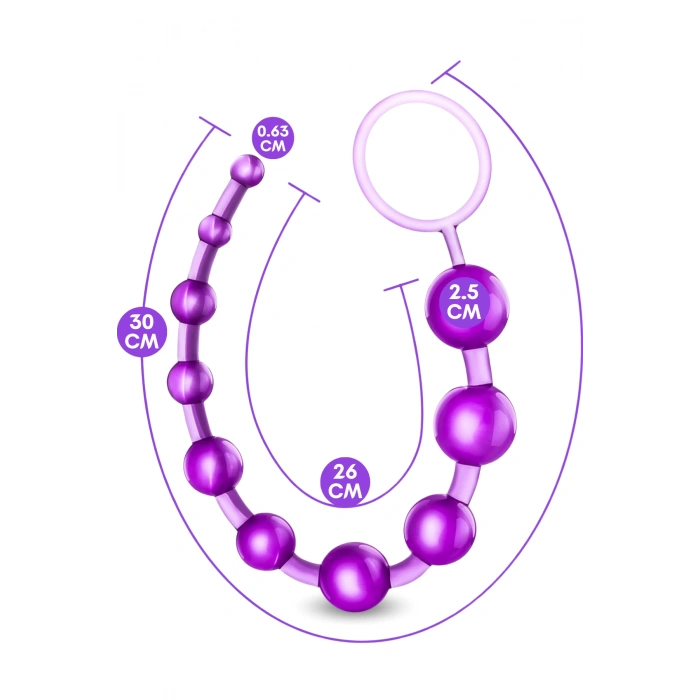 Anal Beads Pull Ring Tutma Halkalı Dereceli Toplar Silikon Mor Anal Boncuk