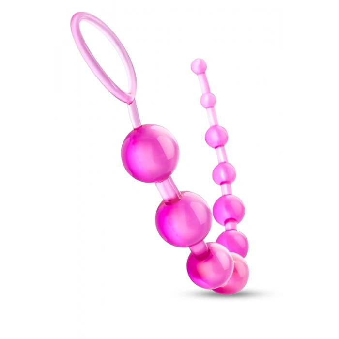 Anal Beads Pull Ring Tutma Halkalı Dereceli Toplar Silikon Pembe Anal Boncuk